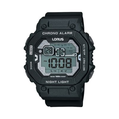Men's digital silicone black strap watch r2395kx9